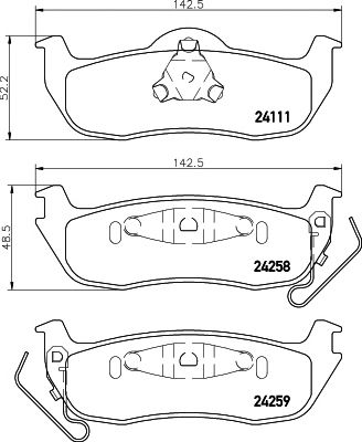 HELLA PAGID 8db355012181 -  Комплект тормозных колодок, дисковый тормоз